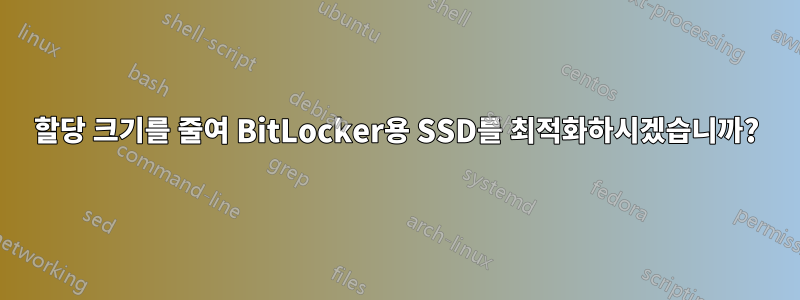 할당 크기를 줄여 BitLocker용 SSD를 최적화하시겠습니까?