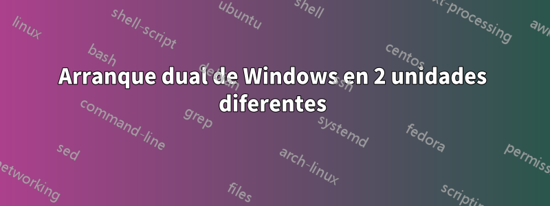 Arranque dual de Windows en 2 unidades diferentes