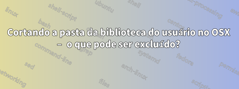 Cortando a pasta da biblioteca do usuário no OSX – o que pode ser excluído?