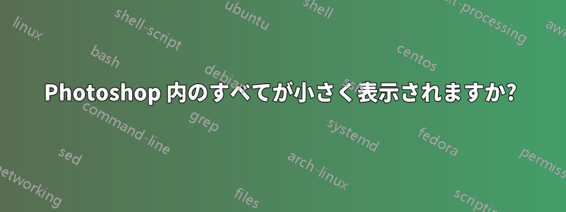 Photoshop 内のすべてが小さく表示されますか?