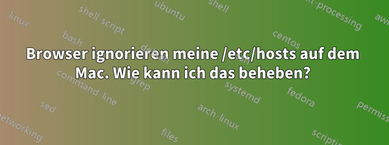 Browser ignorieren meine /etc/hosts auf dem Mac. Wie kann ich das beheben?