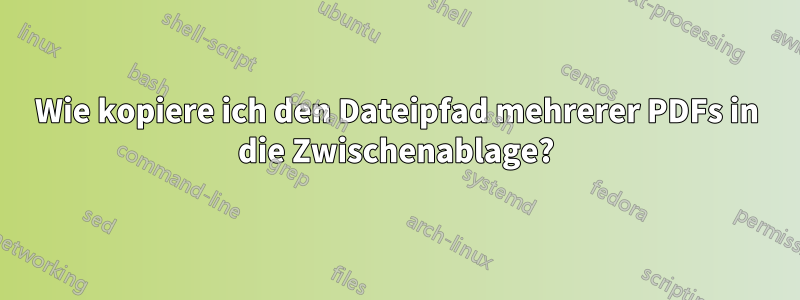 Wie kopiere ich den Dateipfad mehrerer PDFs in die Zwischenablage?