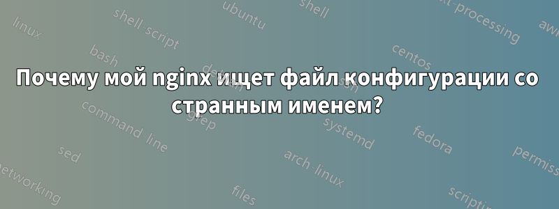 Почему мой nginx ищет файл конфигурации со странным именем?