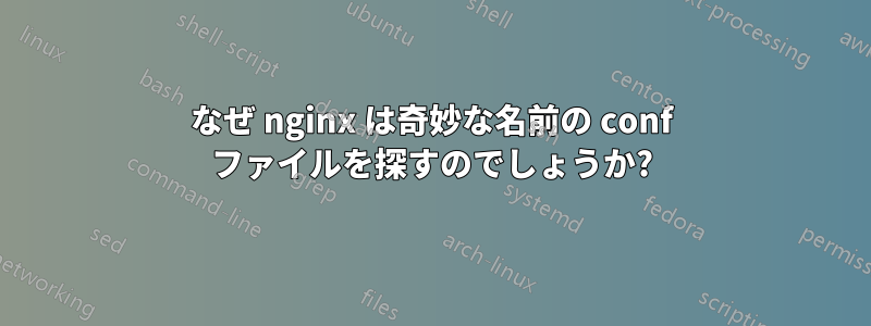 なぜ nginx は奇妙な名前の conf ファイルを探すのでしょうか?