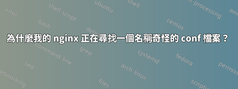 為什麼我的 nginx 正在尋找一個名稱奇怪的 conf 檔案？