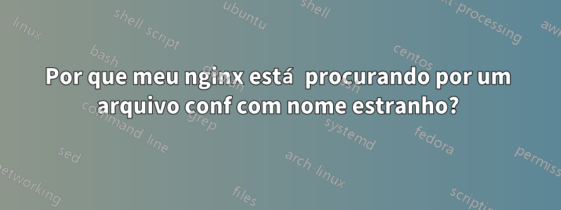 Por que meu nginx está procurando por um arquivo conf com nome estranho?