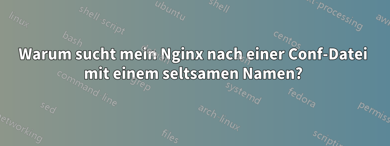 Warum sucht mein Nginx nach einer Conf-Datei mit einem seltsamen Namen?