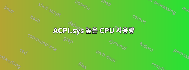 ACPI.sys 높은 CPU 사용량