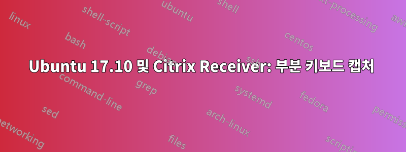 Ubuntu 17.10 및 Citrix Receiver: 부분 키보드 캡처