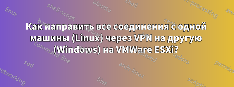 Как направить все соединения с одной машины (Linux) через VPN на другую (Windows) на VMWare ESXi?