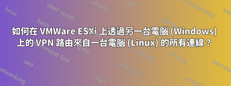 如何在 VMWare ESXi 上透過另一台電腦 (Windows) 上的 VPN 路由來自一台電腦 (Linux) 的所有連線？