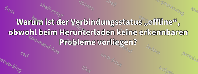 Warum ist der Verbindungsstatus „offline“, obwohl beim Herunterladen keine erkennbaren Probleme vorliegen?