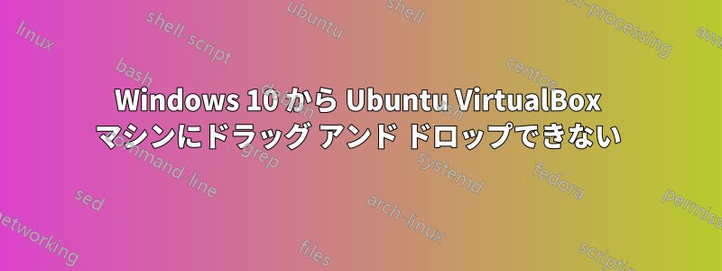 Windows 10 から Ubuntu VirtualBox マシンにドラッグ アンド ドロップできない