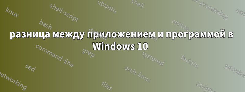 разница между приложением и программой в Windows 10 