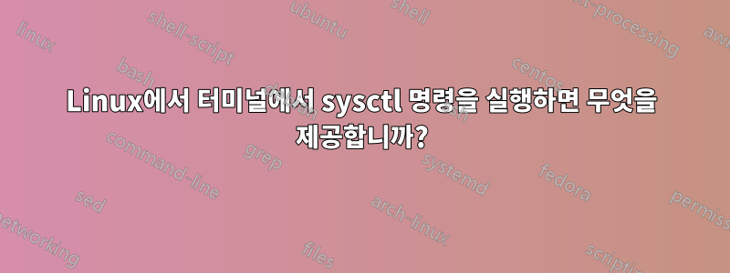 Linux에서 터미널에서 sysctl 명령을 실행하면 무엇을 제공합니까?