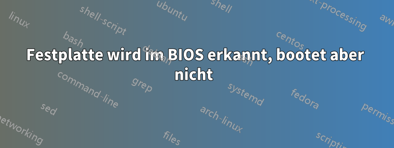 Festplatte wird im BIOS erkannt, bootet aber nicht 