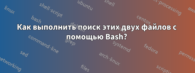 Как выполнить поиск этих двух файлов с помощью Bash?