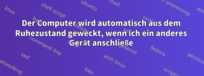 Der Computer wird automatisch aus dem Ruhezustand geweckt, wenn ich ein anderes Gerät anschließe