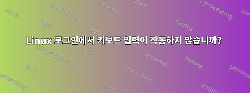 Linux 로그인에서 키보드 입력이 작동하지 않습니까?