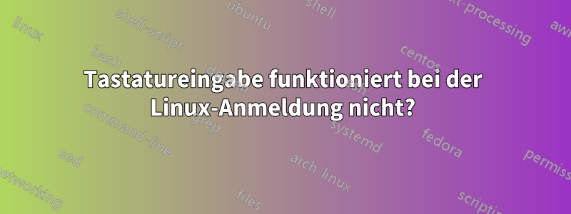 Tastatureingabe funktioniert bei der Linux-Anmeldung nicht?