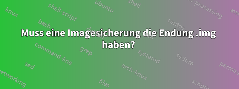 Muss eine Imagesicherung die Endung .img haben?