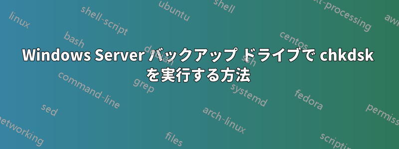 Windows Server バックアップ ドライブで chkdsk を実行する方法