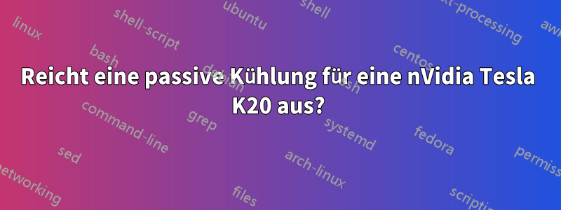 Reicht eine passive Kühlung für eine nVidia Tesla K20 aus?