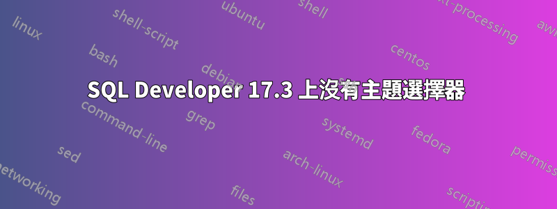 SQL Developer 17.3 上沒有主題選擇器