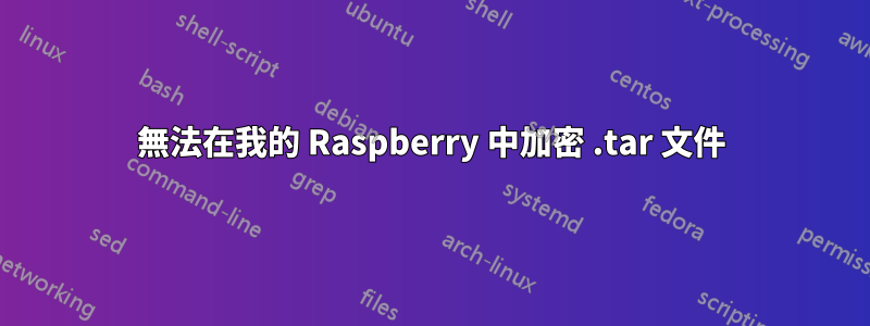 無法在我的 Raspberry 中加密 .tar 文件