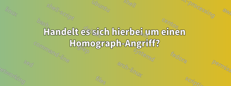 Handelt es sich hierbei um einen Homograph-Angriff?