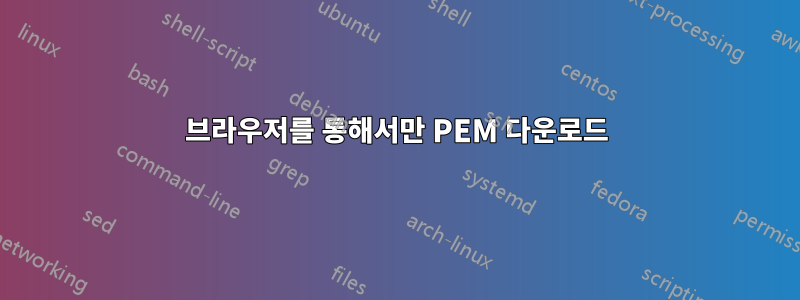 브라우저를 통해서만 PEM 다운로드