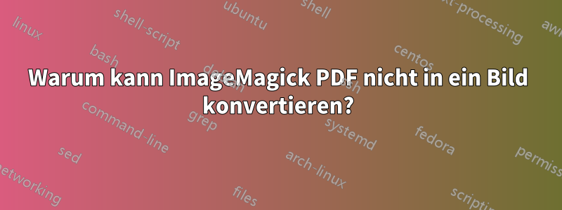 Warum kann ImageMagick PDF nicht in ein Bild konvertieren?