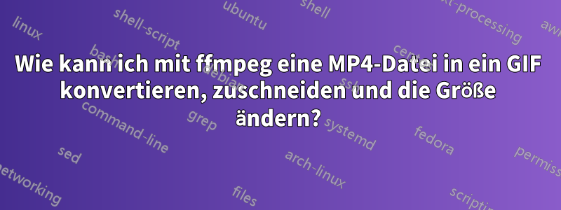 Wie kann ich mit ffmpeg eine MP4-Datei in ein GIF konvertieren, zuschneiden und die Größe ändern?