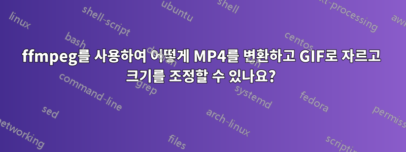 ffmpeg를 사용하여 어떻게 MP4를 변환하고 GIF로 자르고 크기를 조정할 수 있나요?