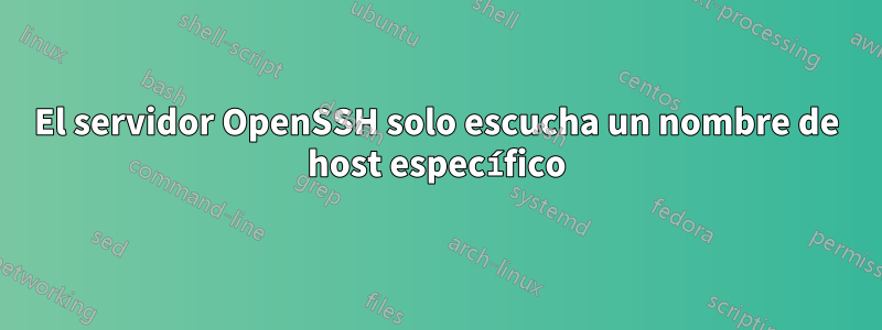 El servidor OpenSSH solo escucha un nombre de host específico