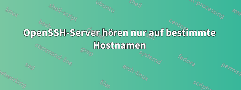 OpenSSH-Server hören nur auf bestimmte Hostnamen