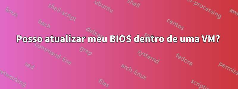 Posso atualizar meu BIOS dentro de uma VM?