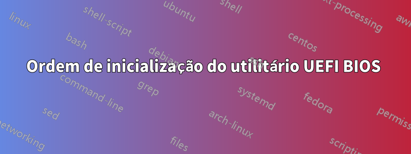 Ordem de inicialização do utilitário UEFI BIOS