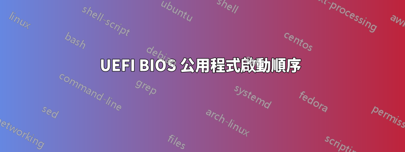 UEFI BIOS 公用程式啟動順序