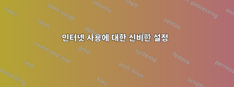 인터넷 사용에 대한 신비한 설정 