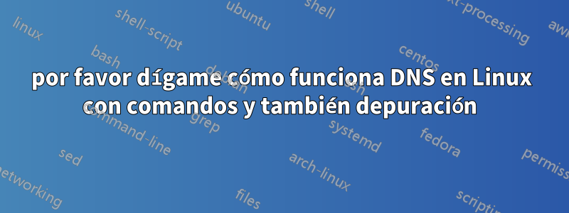 por favor dígame cómo funciona DNS en Linux con comandos y también depuración 