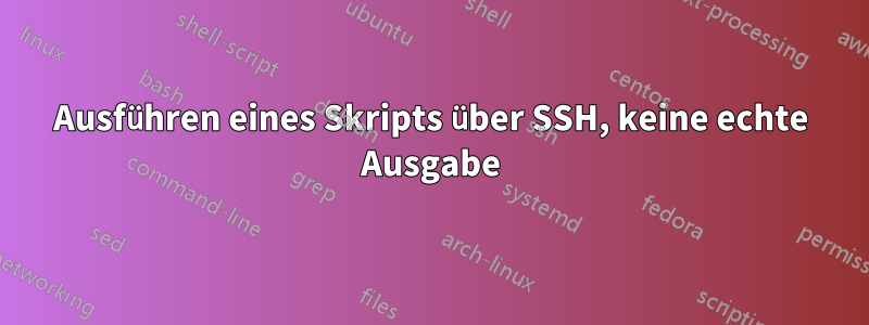 Ausführen eines Skripts über SSH, keine echte Ausgabe