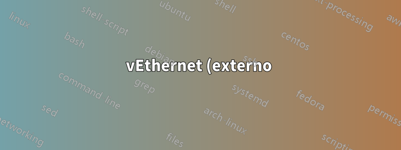 vEthernet (externo) - Adaptador de rede desconectado - SO host, não VM convidada