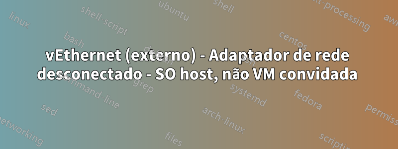 vEthernet (externo) - Adaptador de rede desconectado - SO host, não VM convidada