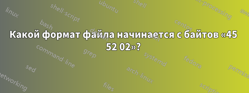 Какой формат файла начинается с байтов «45 52 02»?