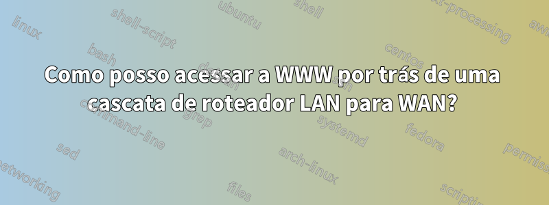 Como posso acessar a WWW por trás de uma cascata de roteador LAN para WAN?