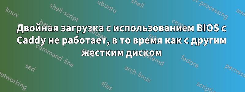 Двойная загрузка с использованием BIOS с Caddy не работает, в то время как с другим жестким диском