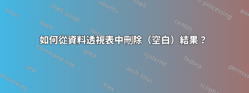 如何從資料透視表中刪除（空白）結果？