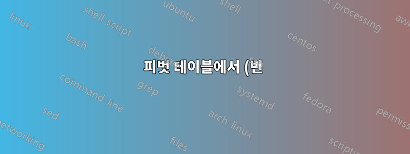 피벗 테이블에서 (빈) 결과를 제거하려면 어떻게 해야 합니까?