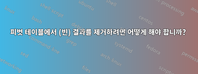 피벗 테이블에서 (빈) 결과를 제거하려면 어떻게 해야 합니까?